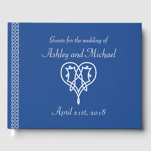 Celtic Weave Hearts in Blue Gästebuch (Vorderseite)