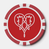 Celtic Weave Hearts in Cherry Pokerchips (Vorderseite)