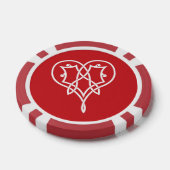 Celtic Weave Hearts in Cherry Pokerchips (Einzeln)