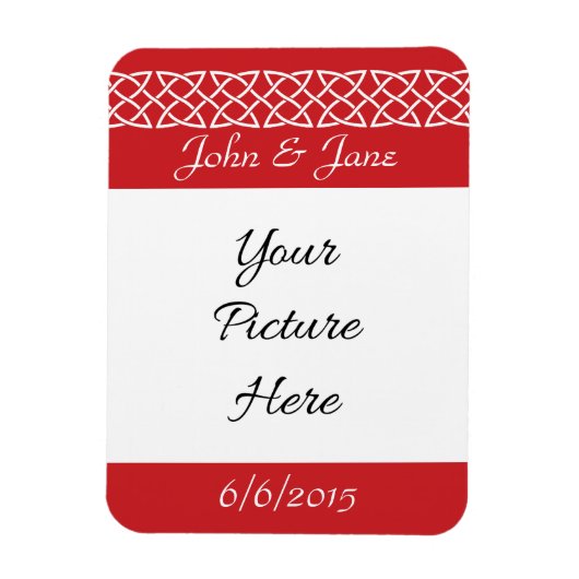 Celtic Weave Hearts in Cherry Rett-the-Date Magnet (Vertikal)