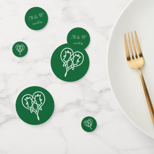 Celtic Weave Hearts in Green Table Confetti Konfetti (Gruppe)