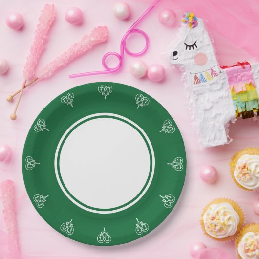 Celtic Weave Hearts in grüner Papiertafel Pappteller (Party)