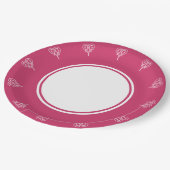 Celtic Weave Hearts in Himbeerpapier Plate Pappteller (Schrägansicht)