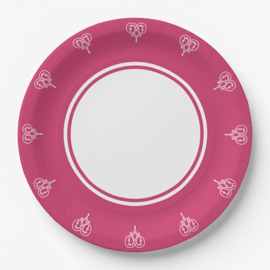 Celtic Weave Hearts in Himbeerpapier Plate Pappteller (Vorderseite)
