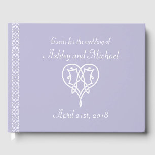 Celtic Weave Hearts in Lavender Guest Book Gästebuch