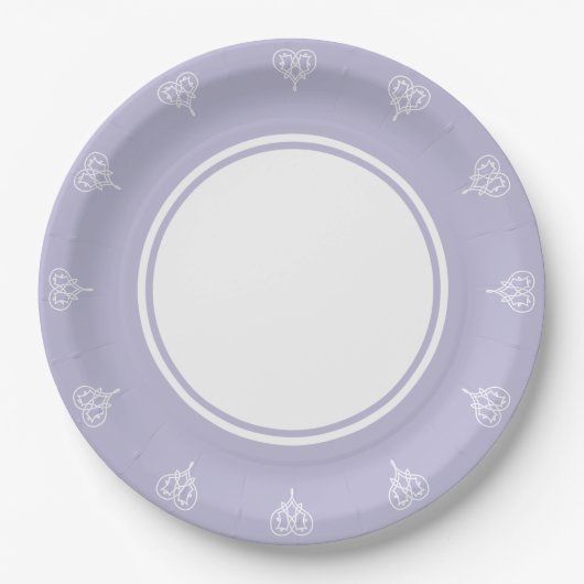 Celtic Weave Hearts in Lavender Paper Plate Pappteller (Vorderseite)