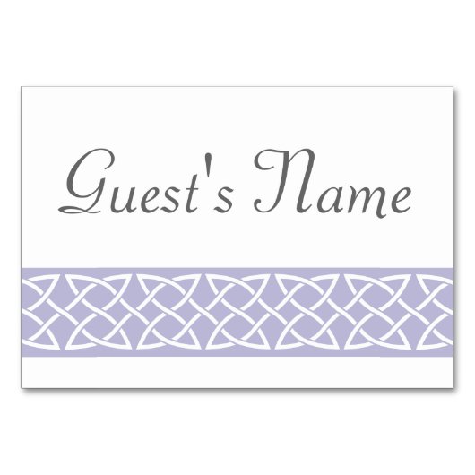 Celtic Weave Hearts in Lavender Table Card Tischnummer (Vorderseite)