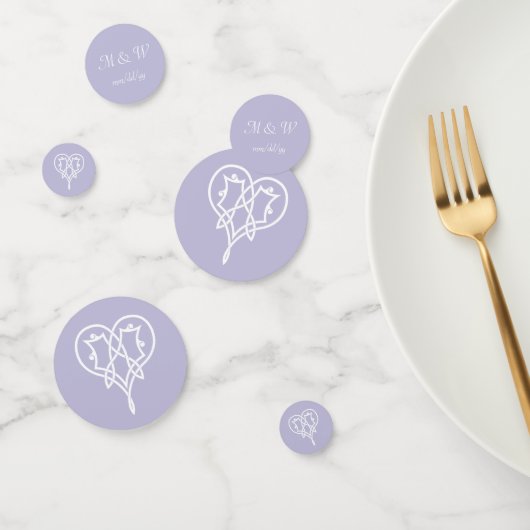 Celtic Weave Hearts in Lavender Table Confetti Konfetti (Gruppe)