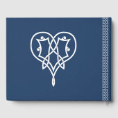 Celtic Weave Hearts in Navy Gästebuch (Rückseite)