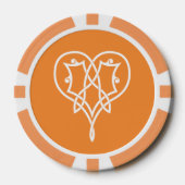 Celtic Weave Hearts in Orange Pokerchips (Vorderseite)