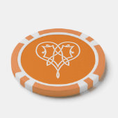 Celtic Weave Hearts in Orange Pokerchips (Einzeln)