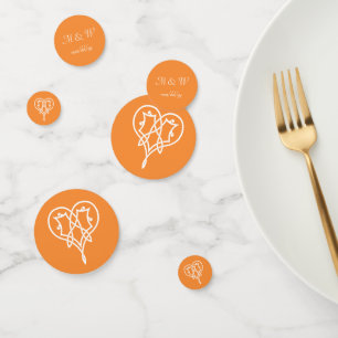 Celtic Weave Hearts in Orange Table Confetti Konfetti