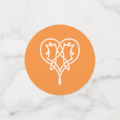 Celtic Weave Hearts in Orange Table Confetti Konfetti (Klein Vorderseite)