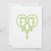 Celtic Weave Hearts in Peridot Wedding Einladung (Rückseite)