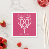 Celtic Weave Hearts in Raspberry Napkins Serviette (Beispiel)