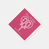 Celtic Weave Hearts in Raspberry Napkins Serviette (Ecke)