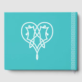Celtic Weave Hearts in Turquoise Gästebuch (Rückseite)