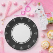 Celtic Weave Hearve in Black Paper Plate Pappteller (Party)