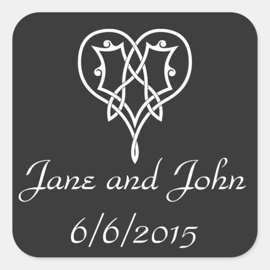 Celtic Weave Hearve in Black Sticker (Vorderseite)