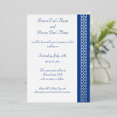 Celtic Weave Hearve in Blue Foil Einladung (Stehend vorne)