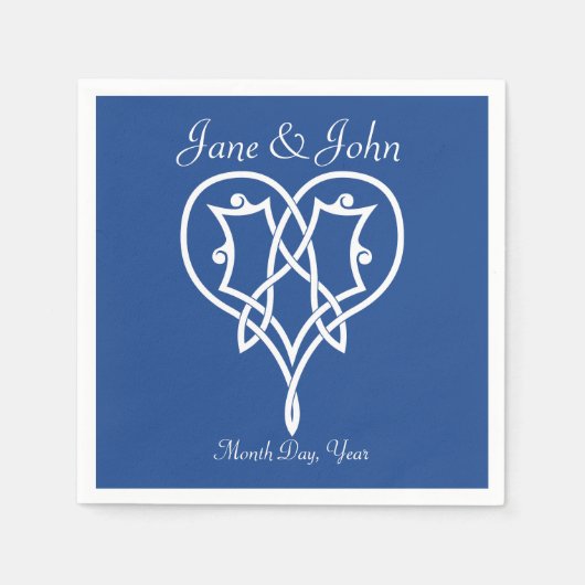 Celtic Weave Hearve in Blue Napkins Serviette (Vorderseite)