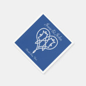 Celtic Weave Hearve in Blue Napkins Serviette (Ecke)
