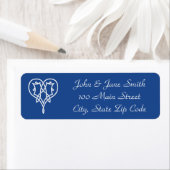 Celtic Weave Hearve in Blue Return Address Label (Insitu)
