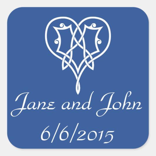 Celtic Weave Hearve in Blue Sticker (Vorderseite)