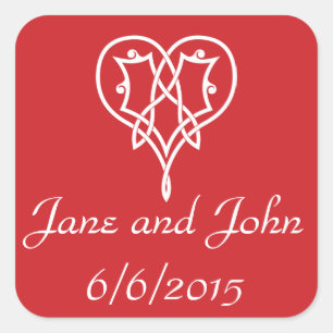Celtic Weave Hearve in Cherry Sticker