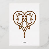 Celtic Weave Hearve in Chocolate Foil Einladung (Rückseite)
