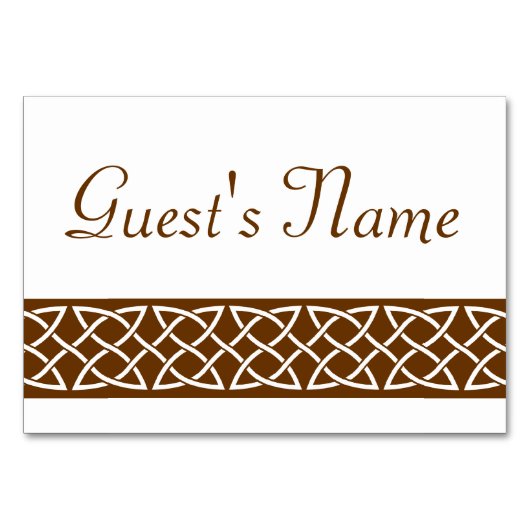 Celtic Weave Hearve in Chocolate Table Card Tischnummer (Vorderseite)