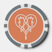 Celtic Weave Hearve in Coral Pokerchips (Vorderseite)