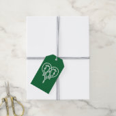 Celtic Weave Hearve in Green Gift Tag Geschenkanhänger (Mit Garn)