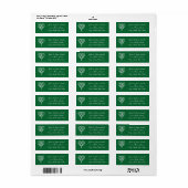 Celtic Weave Hearve in Green Return Address Label (Vorne)