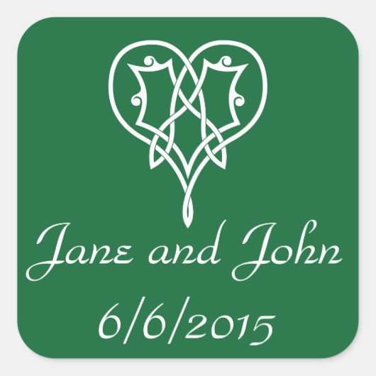 Celtic Weave Hearve in Green Sticker (Vorderseite)