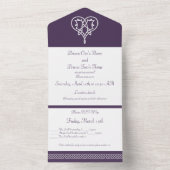 Celtic Weave Hearve in Lila All In One Einladung (Innen Boden)