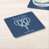 Celtic Weave Hearve in Navy Paper Untersetzer (angewinkelt)
