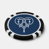 Celtic Weave Hearve in Navy Pokerchips (Einzeln)