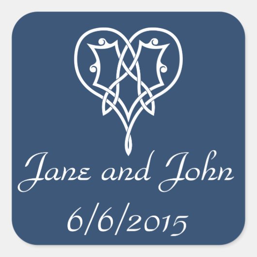 Celtic Weave Hearve in Navy Sticker (Vorderseite)