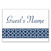 Celtic Weave Hearve in Navy Table Card Tischnummer (Rückseite)