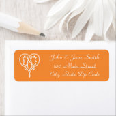 Celtic Weave Hearve in Orange Return Address Label (Insitu)