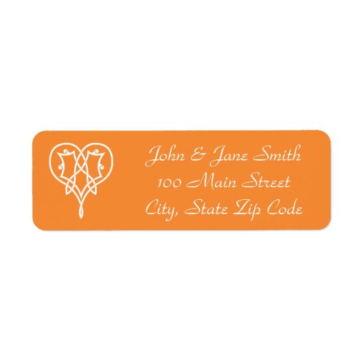Celtic Weave Hearve in Orange Return Address Label (Vorne)