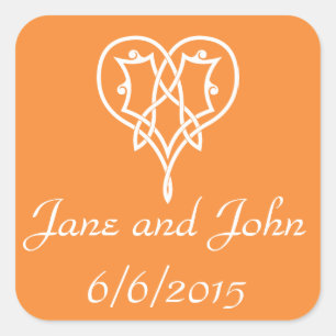 Celtic Weave Hearve in Orange Sticker