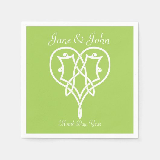 Celtic Weave Hearve in Peridot Napkins Serviette (Vorderseite)