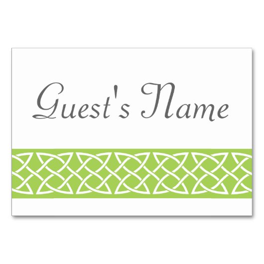 Celtic Weave Hearve in Peridot Table Card Tischnummer (Vorderseite)