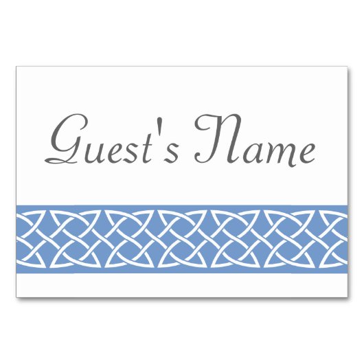 Celtic Weave Hearve in Periwinkle Table Card Tischnummer (Vorderseite)