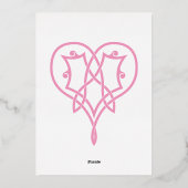 Celtic Weave Hearve in Petal Pink Foil Einladung (Rückseite)