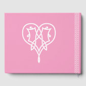 Celtic Weave Hearve in Petal Pink Guest Book Gästebuch (Rückseite)