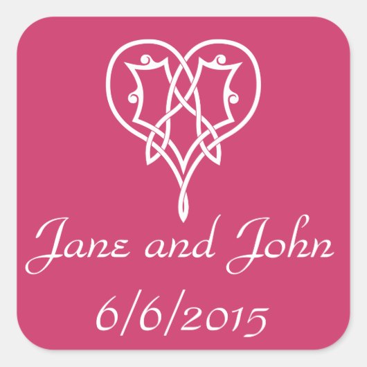 Celtic Weave Hearve in Raspberry Sticker (Vorderseite)