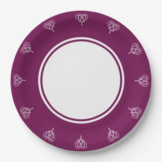 Celtic Weave Hearve in Wine Paper Plate Pappteller (Vorderseite)
